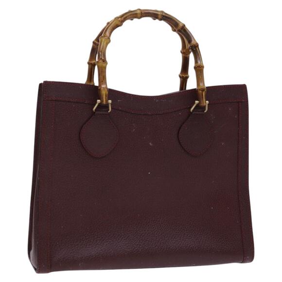 GUCCI Bamboo Hand Bag Leather Brown Gold 002 2853 0260 0 - Picture 1 of 16